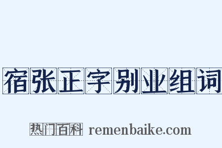 宿张正字别业组词是什么意思的图片